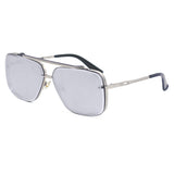 Bella - Chrome Silver Oversized Squared Aviators by TopFoxx