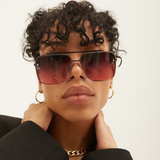 Bella - Ruby Oversized Squared Aviators by TopFoxx