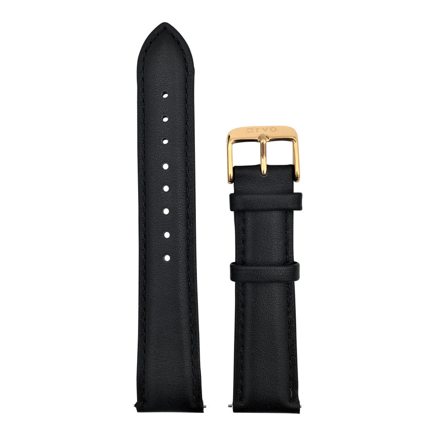 Arvo Black Stitched Leather Watch Band 20mm by Arvo