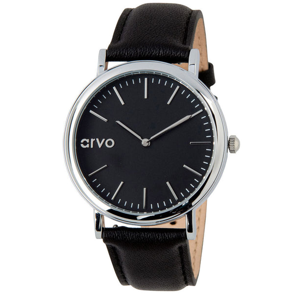 Arvo Black Time Sawyer Watch - Black Leather by Arvo