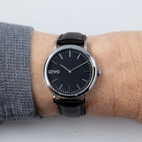 Arvo Black Time Sawyer Watch - Black Leather by Arvo