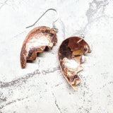 Broken Heart Earrings from Sculpted Copper by Alexa Martha Designs