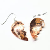 Broken Heart Earrings from Sculpted Copper by Alexa Martha Designs