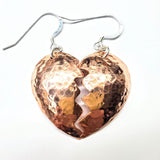 Broken Heart Earrings from Sculpted Copper by Alexa Martha Designs