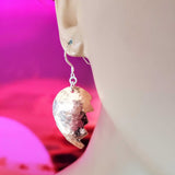Handmade Sculpted Copper Broken Heart Earrings