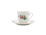 Limited Edition: Vintage Bloom Cups & Saucers Set by Tuxton Home