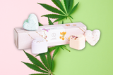 Bath Bombs with CBD -  5 Hearts Shaped with CBD - in a Gift Box - Can be personalized. (THC free) by Lizush