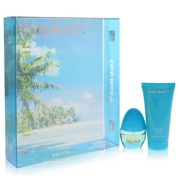 Club Med My Ocean by Coty Gift Set -- .33 oz Mini EDT Spray + 1.85 oz Body Lotion for Women