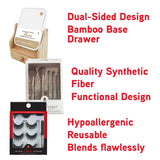 Pursonic Glamour Essentials Bundle: 5pc Studio Makeup Brush Set + False Eyelashes Extensions + Dual-Sided Vanity Mirror by Pursonic