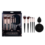 Complete Beauty Tool Kit – 7 Brushes, Blending Sponge & Precision Eyelash Trimmer