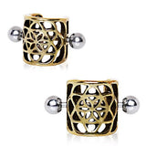 Antique Gold Flower Pentagram Cartilage Ear Cuff by Fashion Hut Jewelry