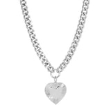 Curb Chain & Heart Pendant Necklace by eklexic