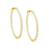 CZ Thin Round Hoop Earring by By Adina Eden