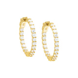 CZ Thin Round Hoop Earring by By Adina Eden