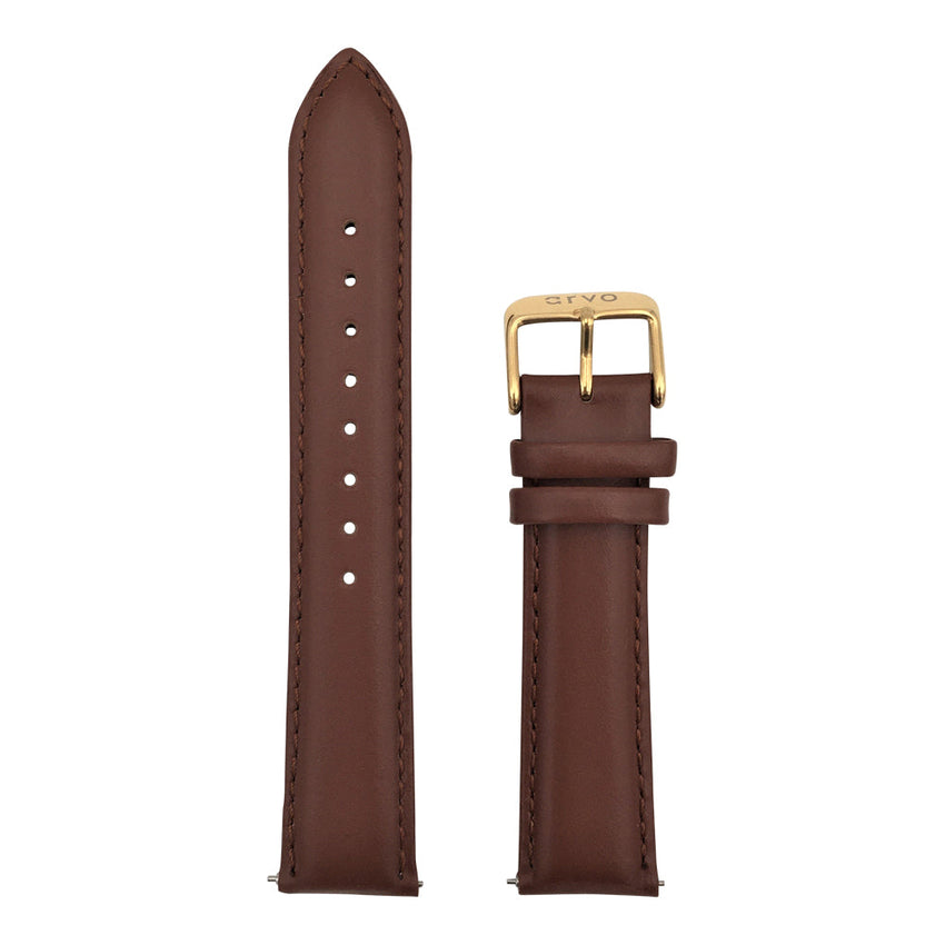 Arvo Chocolate Stitched Leather Watch Band 20mm by Arvo