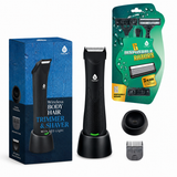 Wireless Body Hair Trimmer & Shaver - 3-Blade Disposable Razors Bundle