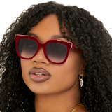 Coco - Red Velvet Frame Black Lens Wayfarer Sunglasses by TopFoxx