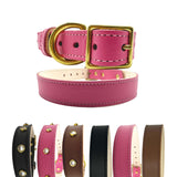 Plain Leather Dog Collar by Bonne et Filou
