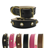 Plain Leather Dog Collar by Bonne et Filou