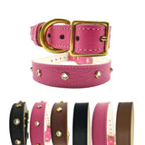Plain Leather Dog Collar by Bonne et Filou