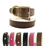 Plain Leather Dog Collar by Bonne et Filou