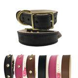 Plain Leather Dog Collar by Bonne et Filou