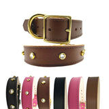 Plain Leather Dog Collar by Bonne et Filou