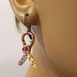Copper Breast Cancer Awareness Ribbon Earrings by Alexa Martha Designs