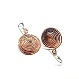 Crystal Embedded Copper Spiral Hoop Earrings by Alexa Martha Designs