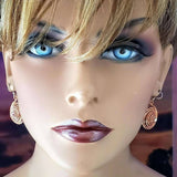 Crystal Embedded Copper Spiral Hoop Earrings by Alexa Martha Designs