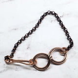 Wire Sculpted Copper Double Infinity Chain Bracelet