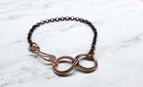 Wire Sculpted Copper Double Infinity Chain Bracelet