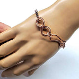 Wire Sculpted Copper Double Infinity Chain Bracelet