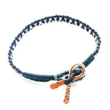 Copper Ribbon  Pink Braided Breast Cancer Rattle Tail Bracelet by Alexa Martha Designs