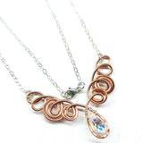 Copper Wire Sculpted Angel in Flight Necklace by Alexa Martha Designs