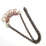Copper Wire Wrapped Sculpted Pink Gemstone Necklace by Alexa Martha Designs
