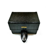 Black Faux Croco Travel Case by TopFoxx