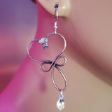 Crystal Drop Copper Heart Earrings by Alexa Martha Designs