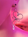 Crystal Drop Copper Heart Earrings by Alexa Martha Designs