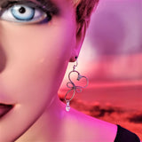 Crystal Drop Copper Heart Earrings by Alexa Martha Designs