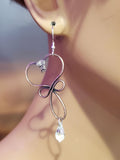 Crystal Drop Copper Heart Earrings by Alexa Martha Designs