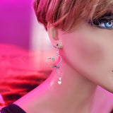 Crystal Drop Copper Heart Earrings by Alexa Martha Designs