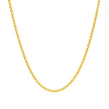 14k Yellow Gold Round Wheat Chain (1.50 mm)