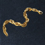 Double Oval Link Chain Bracelet in 14k Yellow Gold