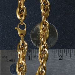 Double Oval Link Chain Bracelet in 14k Yellow Gold