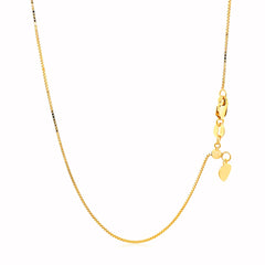 14k Yellow Gold Adjustable Box Chain 0.7mm