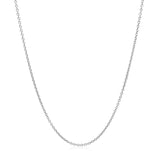 14k White Gold Oval Cable Link Chain (1.20 mm)