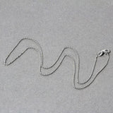 14k White Gold Oval Cable Link Chain (1.20 mm)