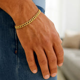 14k Yellow Gold Classic Miami Cuban Solid Bracelet (5.00 mm)