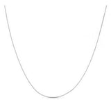 Double Extendable Diamond Cut Cable Chain in White Gold (0.87 mm)